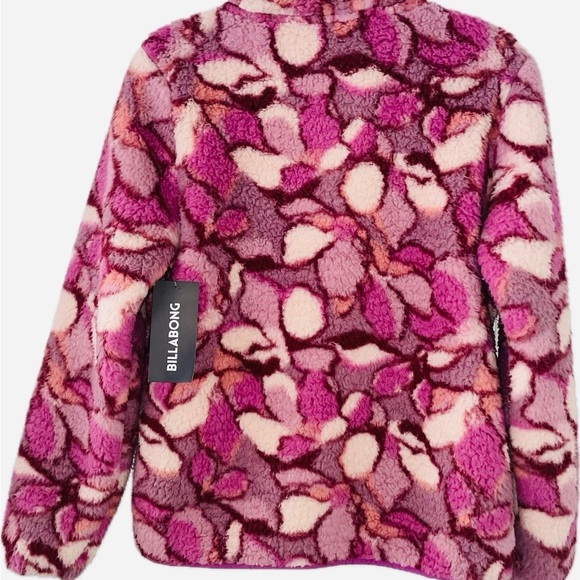 Billabong Floral Sherpa Jacket - Dusty Mauve - Picture 3 of 8